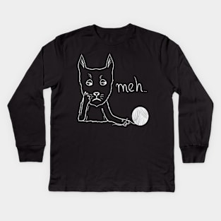 Meh cat Kids Long Sleeve T-Shirt